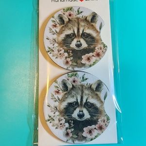 Cute Raccoon Car Truck Cup Holder Car Coasters
